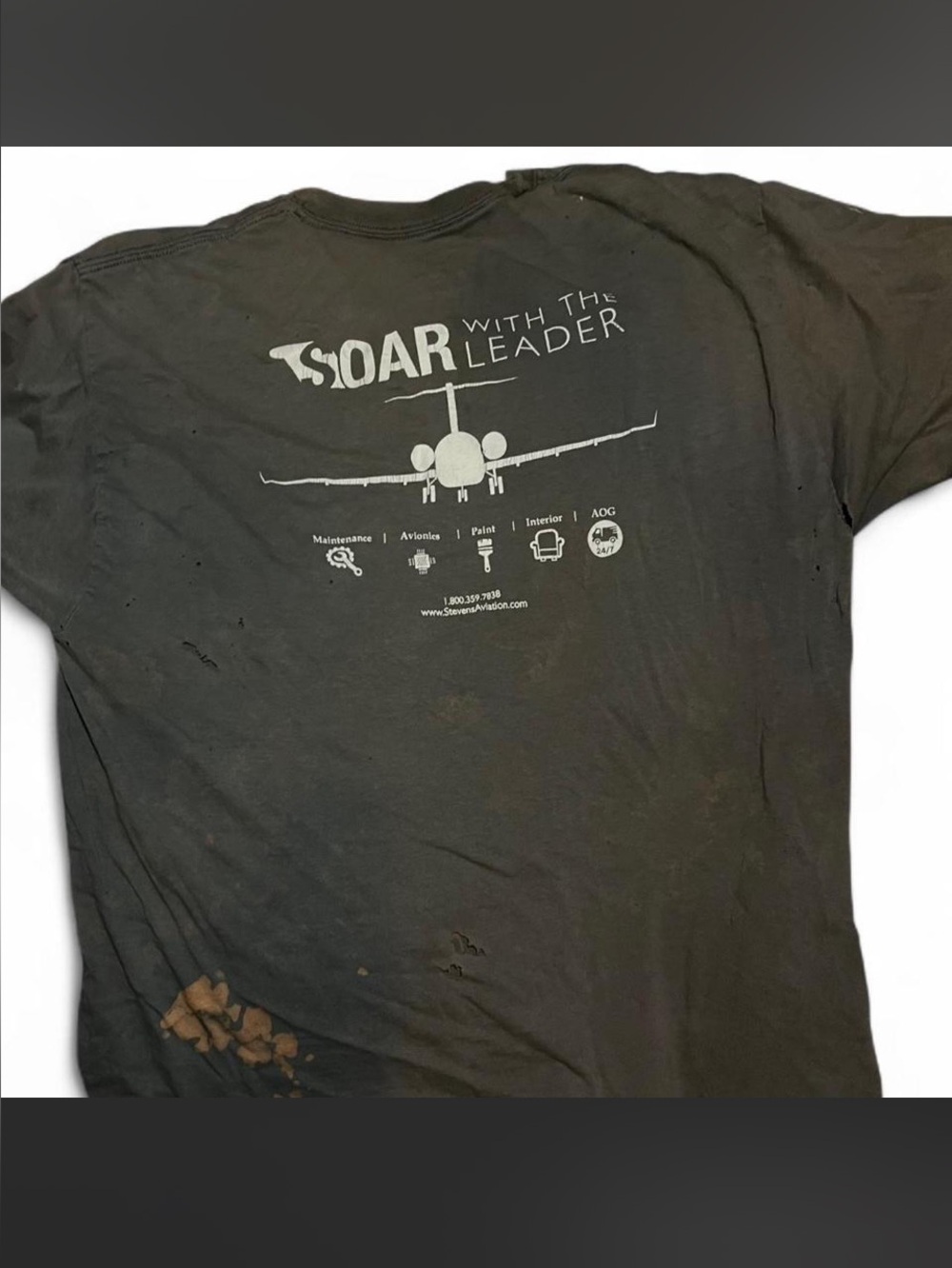 SOAR With The Leader Graphic Tee - Air Force Distressed